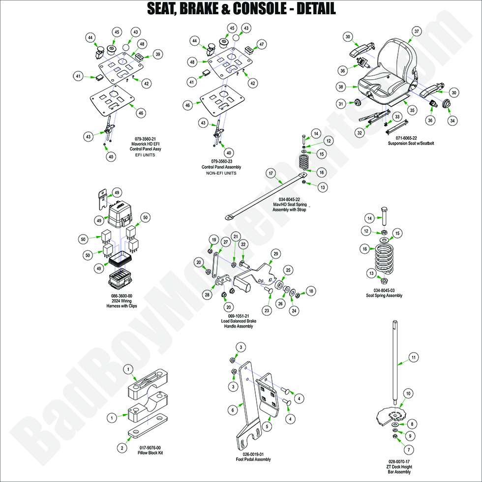 2024 Maverick HD Seat, Brake & Console - Detail
